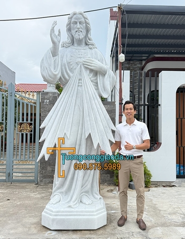 Tượng Chúa Thương Xót Đá Đẹp Cao 3m Về Đồng Tháp