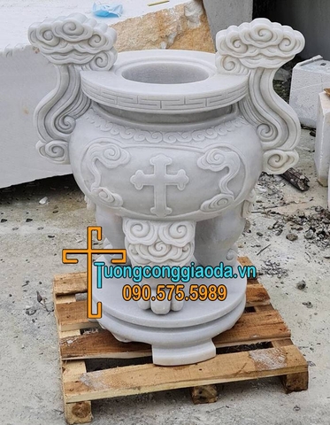 Lư Hương Công Giáo Đá Trắng Đẹp