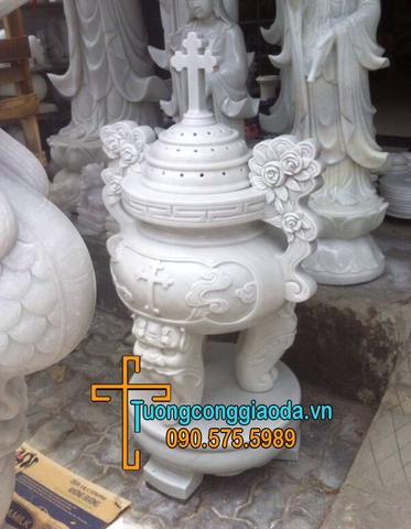 Lư Hương Đá Trắng Công Giáo Đẹp Nhất