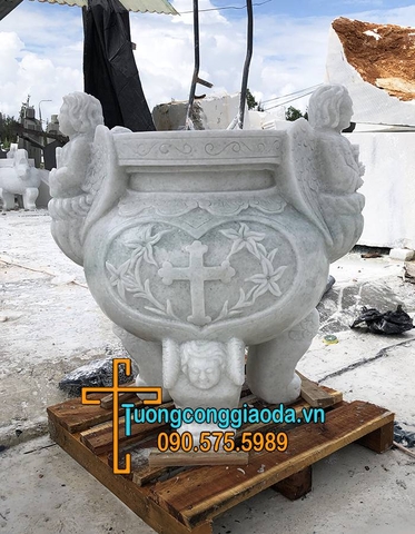 Lư Hương Công Giáo Thiên Thần Đá Đẹp