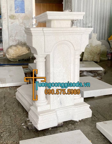 Thư Đài Bằng Đá Cẩm Thạch Trắng Đẹp