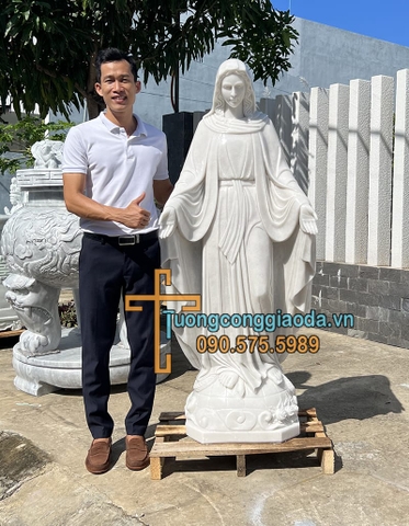Tượng Ban Ơn Bằng Đá Trắng Non Nước Cao 1m6 Đẹp