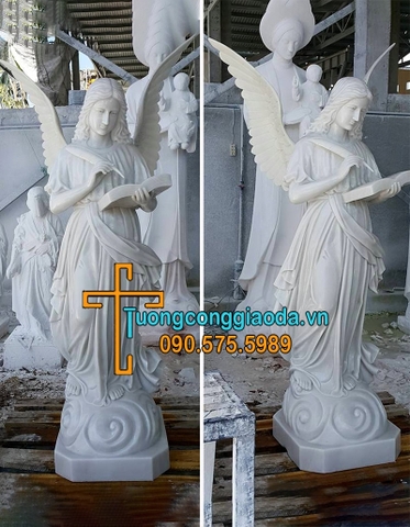 Tượng Cô Gái Thiên Thần Đá Trắng Đẹp Đà Nẵng