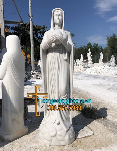 Tượng Đức Mẹ Hòa Bình Bằng Đá Trắng Đẹp