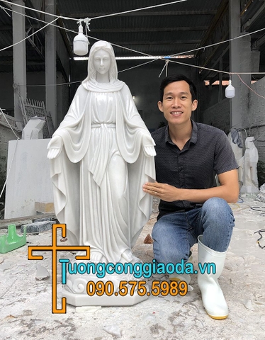 Tượng Đức Mẹ Ban Ơn Bằng Đá Trắng Đẹp Nhất Đà Nẵng