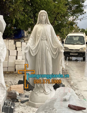 Tượng Đức Mẹ Ban Ơn Đá Cẩm Thạch Nguyên Khối