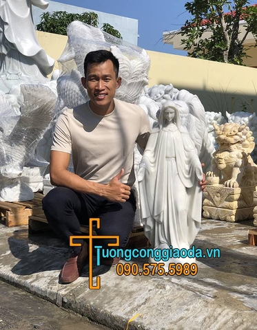 Tượng Đức Mẹ Ban Ơn Đá Size Mini Đẹp Nhất