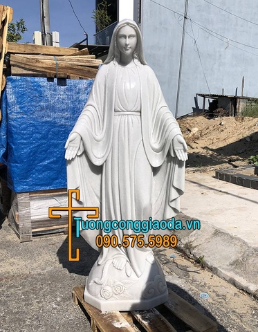 Tượng Đức Mẹ Ban Ơn Đá Trắng Đẹp Tại Lâm Đồng