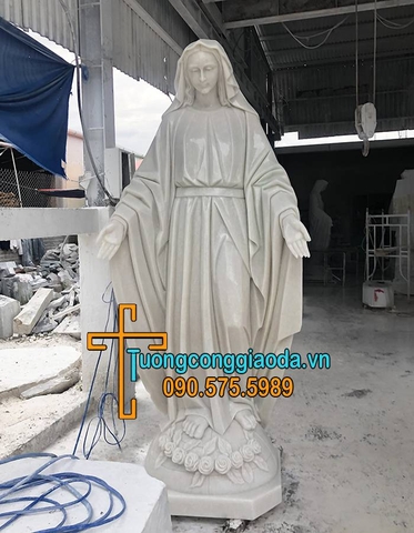 Tượng Đức Mẹ Ban Ơn Đá Cẩm Thạch Đẹp Tại Thái Bình