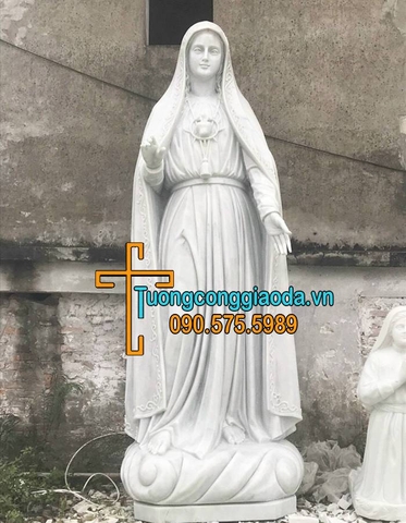 Tượng Đức Mẹ Fatima Bằng Đá Trắng Non Nước Đà Nẵng