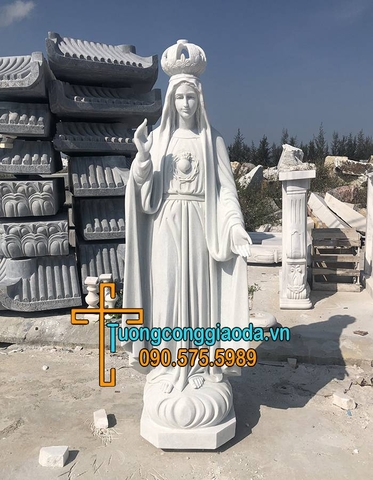 Tượng Đức Mẹ Fatima Đá Trắng Non Nước Đẹp