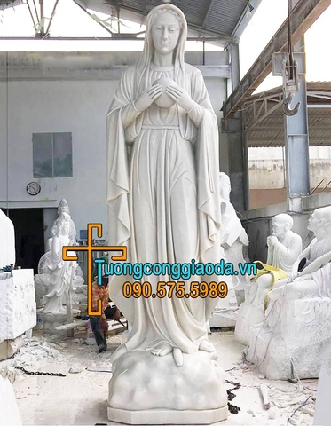 Tượng Đức Mẹ Hòa Bình Đá Cẩm Thạch Cao 5m