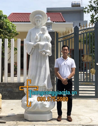 Tượng Đức Mẹ La Vang Bằng Đá Trắng Đẹp Về Lâm Đồng