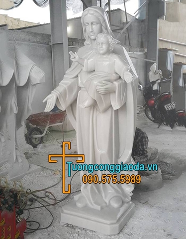 Tượng Đức Mẹ Maria Bồng Chúa Bằng Đá Đẹp Tại Nam Định