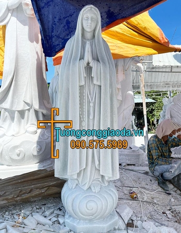Tượng Đức Mẹ Lộ Đức Bằng Đá Trắng Đẹp Nhất Hà Nội