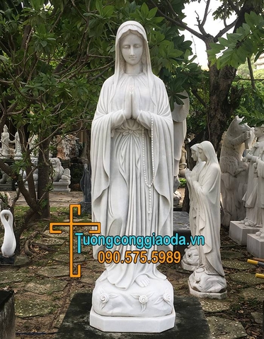 Tượng Đức Mẹ Lộ Đức Đá Trắng Đẹp