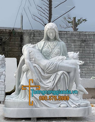 Tượng Đức Mẹ Sầu Bi Bằng Đá Trắng Đẹp Nhất