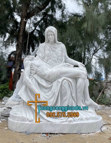 Tượng Đức Mẹ Sầu Bi Bằng Đá Trắng Đẹp Nhất Tại Đồng Nai