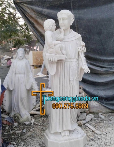 Tượng Thánh Antôn Bằng Đá Trắng Đẹp Tại Đồng Nai