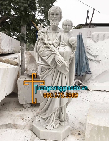 Tượng Thánh Giuse Thợ Bằng Đá Đẹp Nhất Tại Nghệ An