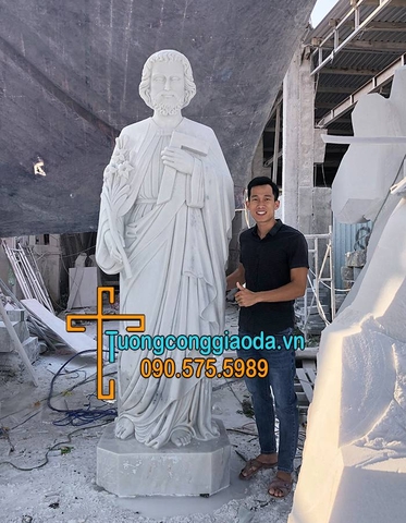 Tượng Thánh Giuse Bằng Đá Đẹp Nhất Tại Thái Bình