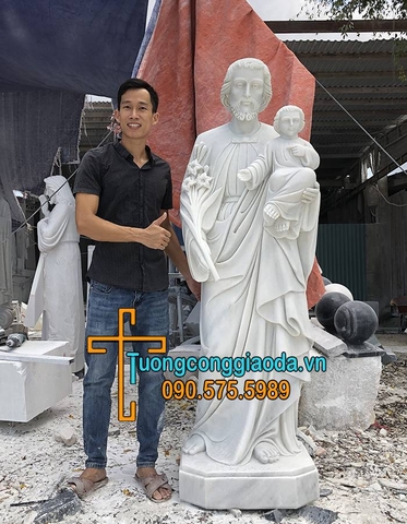 Tượng Thánh Giuse Bồng Chúa Hài Đồng Bằng Đá Đẹp Nhất Tại Thái Nguyên