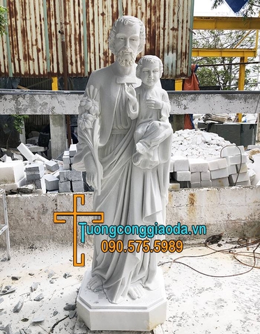 Tượng Thánh Giuse Cùng Chúa Giesu Con Bằng Đá Đẹp