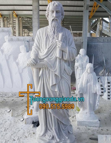 Tượng Thánh Phaolô Bằng Đá Cẩm Thạch Đẹp Tại Thái Bình
