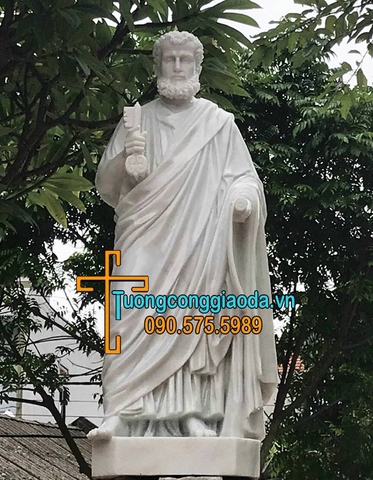Tượng Thánh Phêrô Bằng Đá Trắng Đẹp Nhất Đà Nẵng