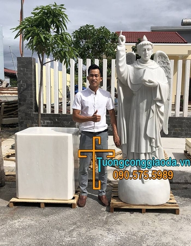 Tượng Thánh Vicente Bằng Đá Cẩm Thạch Trắng Đẹp