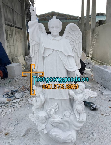 Tượng Thánh Vinh Sơn Bằng Đá Tự Nhiên Nguyên Khối