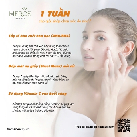1 Tuần cho giải pháp chăm sóc da nào?