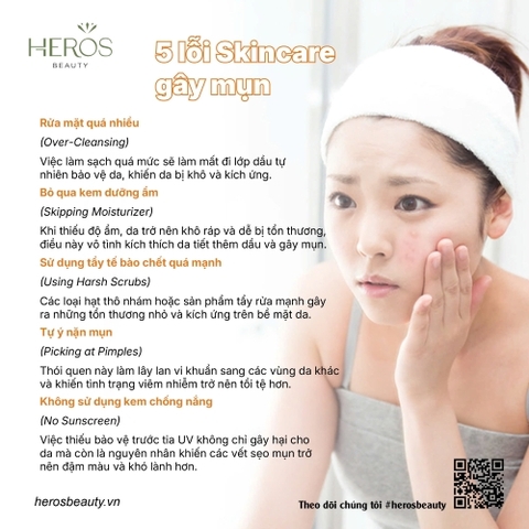 5 Lỗi skincare phổ biến là nguyên nhân gây nên mụn