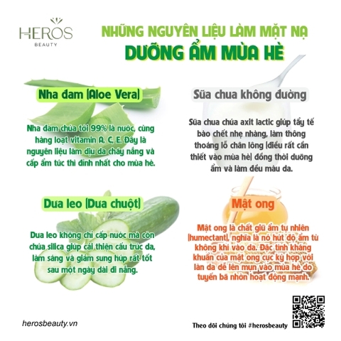 Những nguyên liệu tự nhiên làm mặt nạ dưỡng ẩm ngày hè tốt nhất