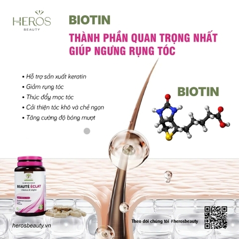 Biotin - Thành phần quan trọng nhất giúp ngưng rụng tóc