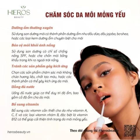 5 TUYỆT CHIÊU CHĂM SÓC DA MÔI MỎNG YẾU TRỞ NÊN KHỎE ĐẸP