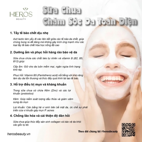 Chăm sóc da toàn diện với sữa chua