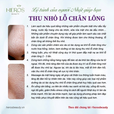 LỘ TRÌNH CỦA NGƯỜI NHẬT GIÚP BẠN THU NHỎ LỖ CHÂN LÔNG