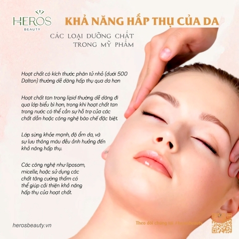 Khả năng hấp thụ các loại dưỡng chất trong mỹ phẩm của da