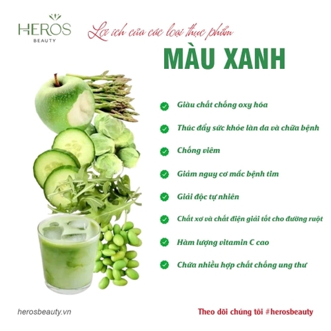 LỢI ÍCH CỦA CÁC LOẠI THỰC PHẨM MÀU XANH