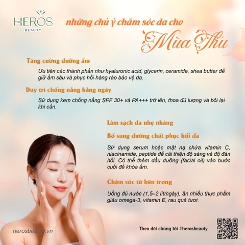 Những chú ý chăm sóc da cho mùa thu