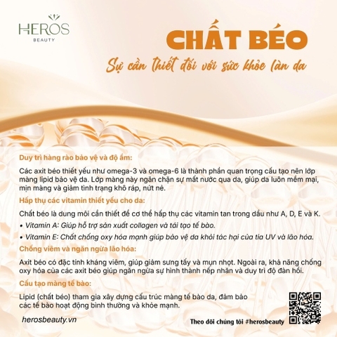 Sự cần thiết của chất béo trong khẩu phần ăn đối với sức khỏe làn da