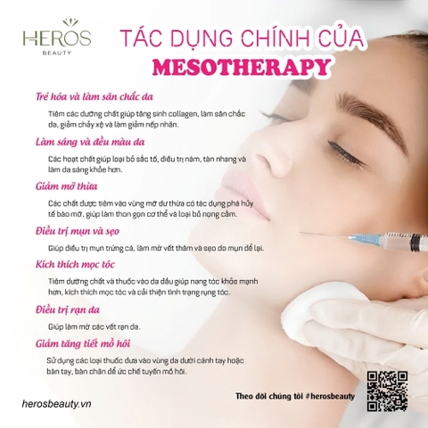 Tác dụng chính của Mesotherapy đối với sức khỏe sắc đẹp