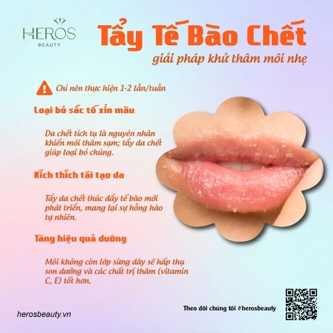 Tẩy tế bào chết - Giải pháp khử thâm môi nhẹ