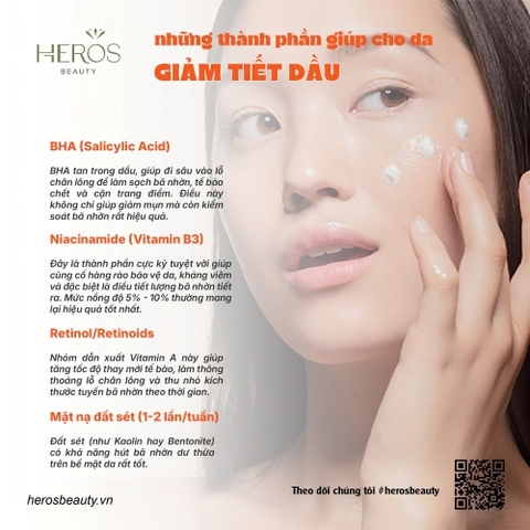 Những thành phần giúp cho da giảm tiết dầu 