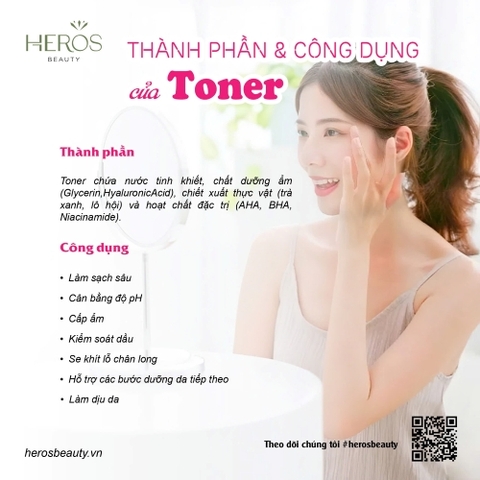 Thành phần & Công dụng của Toner và cách chăm sóc da với toner