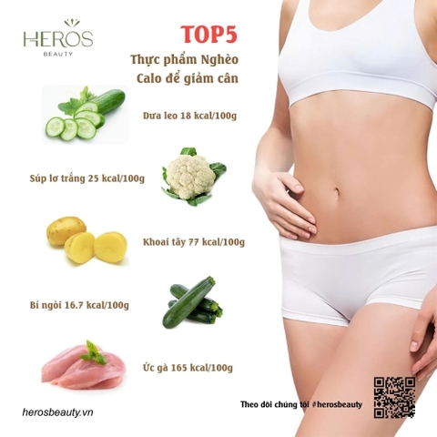 Top 5 thực phẩm nghèo calo để giảm cân