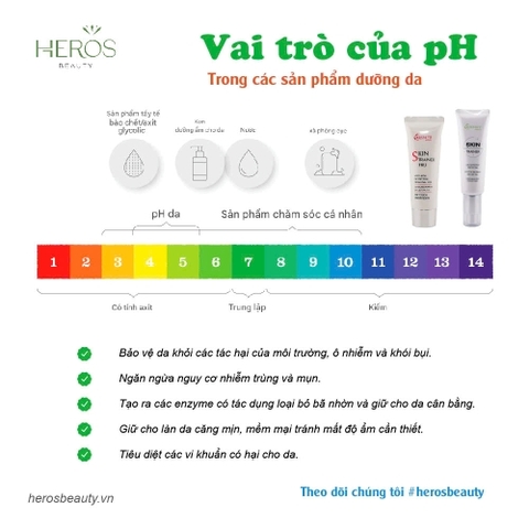 5 vai trò quan trọng của pH trong các sản phẩm dưỡng da