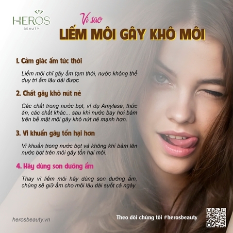 Vì sao liếm môi gây khô môi?