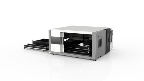 Máy cắt tấm ống hai bàn chuyển đổi